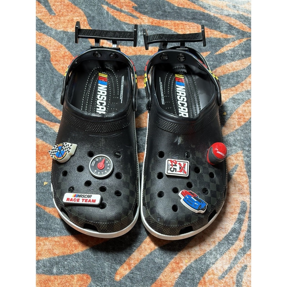 NASCAR Theamed Crocs Size M11 Rear Spoilers And Charms